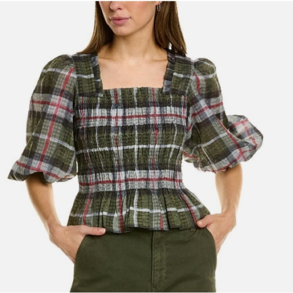 Allsaints checkered top NWOT